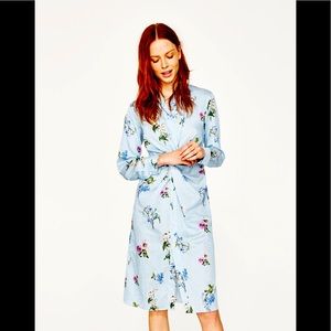 Zara shirt dress with knot on the front